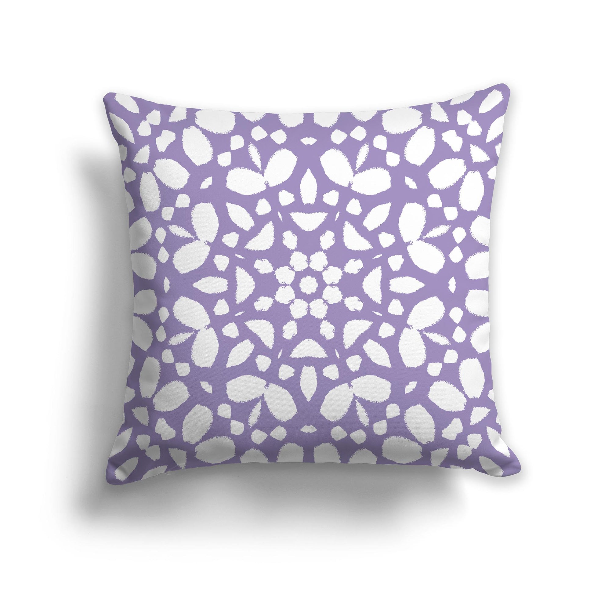 Square Throw Pillow with Large Light Purple and White Circular Graphic