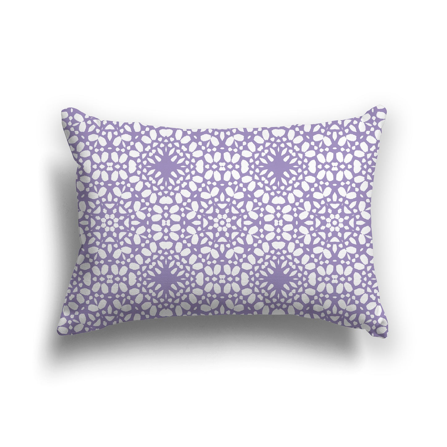 Lumbar Throw Pillow with Fine Light Purple and White Circular Repeat Pattern