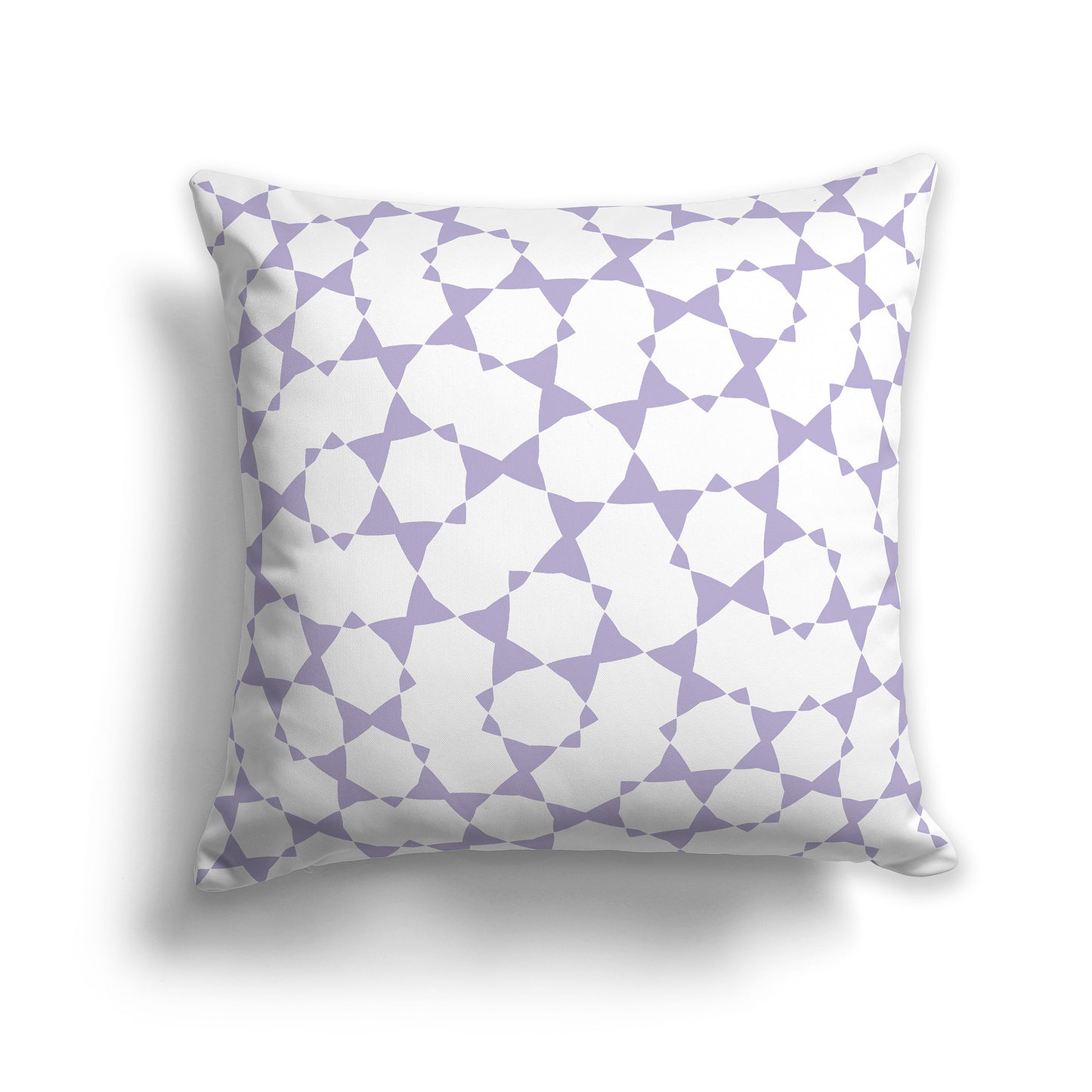 14 inch Throw Pillow with Light Purple and White Geometric Shapes Repeat Pattern