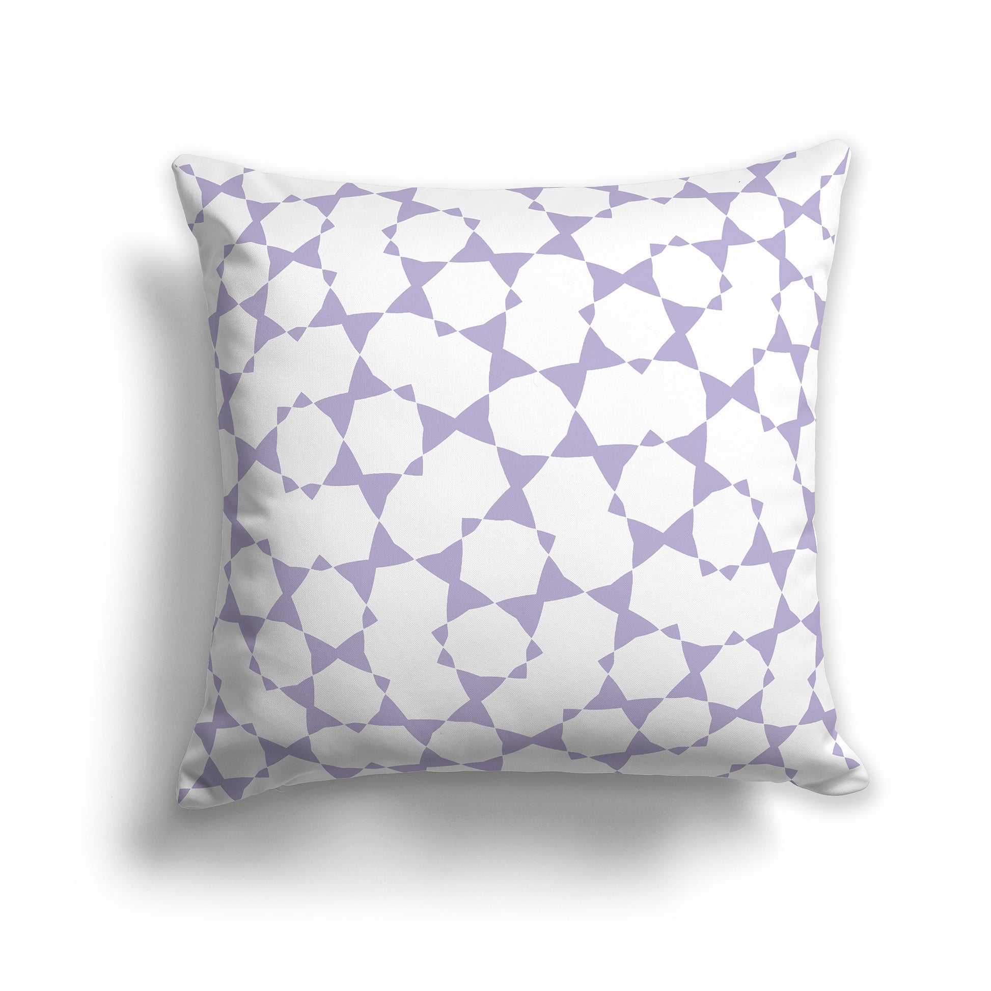 14 inch Throw Pillow with Light Purple and White Geometric Shapes Repeat Pattern