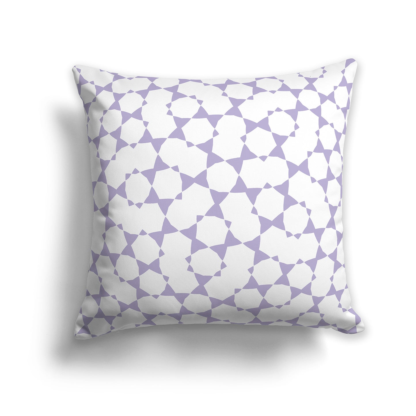 16 inch Throw Pillow with Light Purple and White Geometric Shapes Repeat Pattern