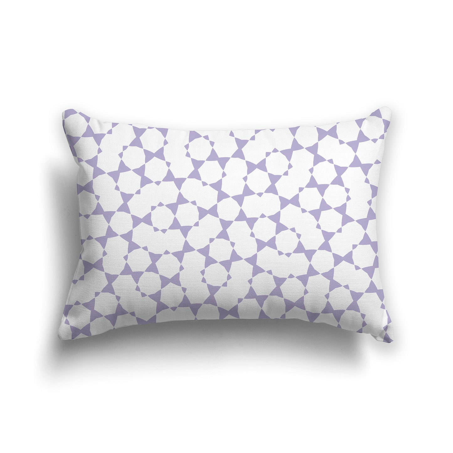 20x14 inch Lumbar Throw Pillow with Light Purple and White Geometric Shapes Repeat Pattern
