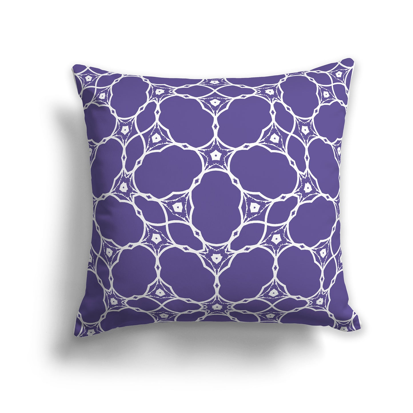 14 inch Throw Pillow with Purple and White Pattern