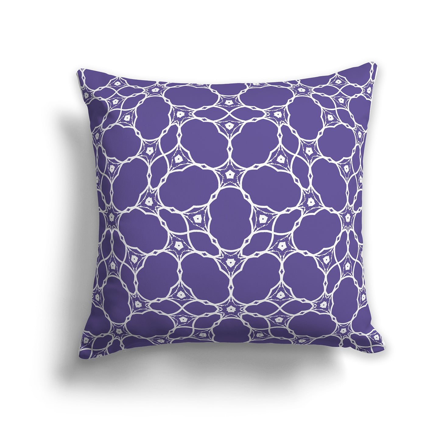 18 inch Throw Pillow with Purple and White Pattern