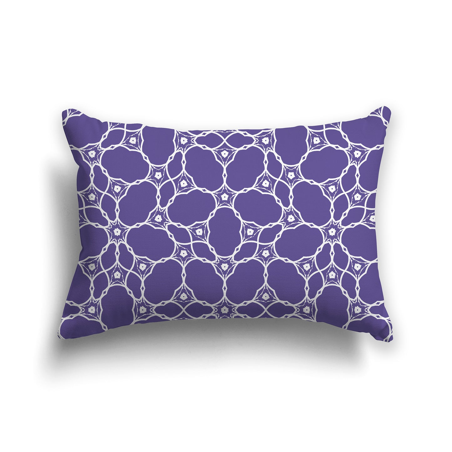 20x14 inch Lumbar Throw Pillow with Purple and White Pattern