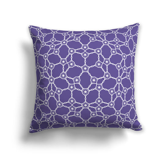 26 inch Throw Pillow with Purple and White Pattern
