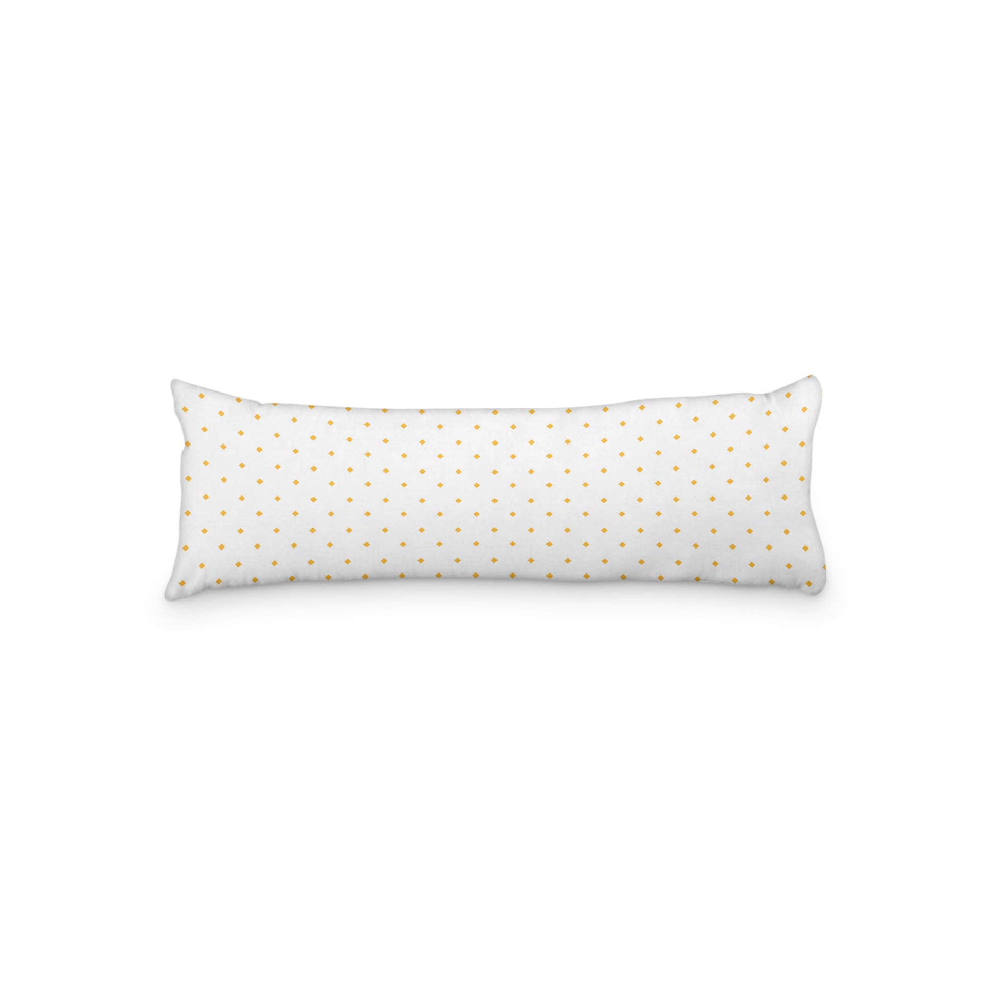 White Microfiber Body Pillow with Yellow-Orange Diamonds, MFBP-1390-101,  20 x 54 inches