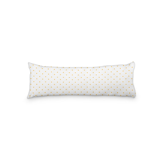 White Microfiber Body Pillow with Yellow-Orange Diamonds, MFBP-1390-101,  20 x 54 inches