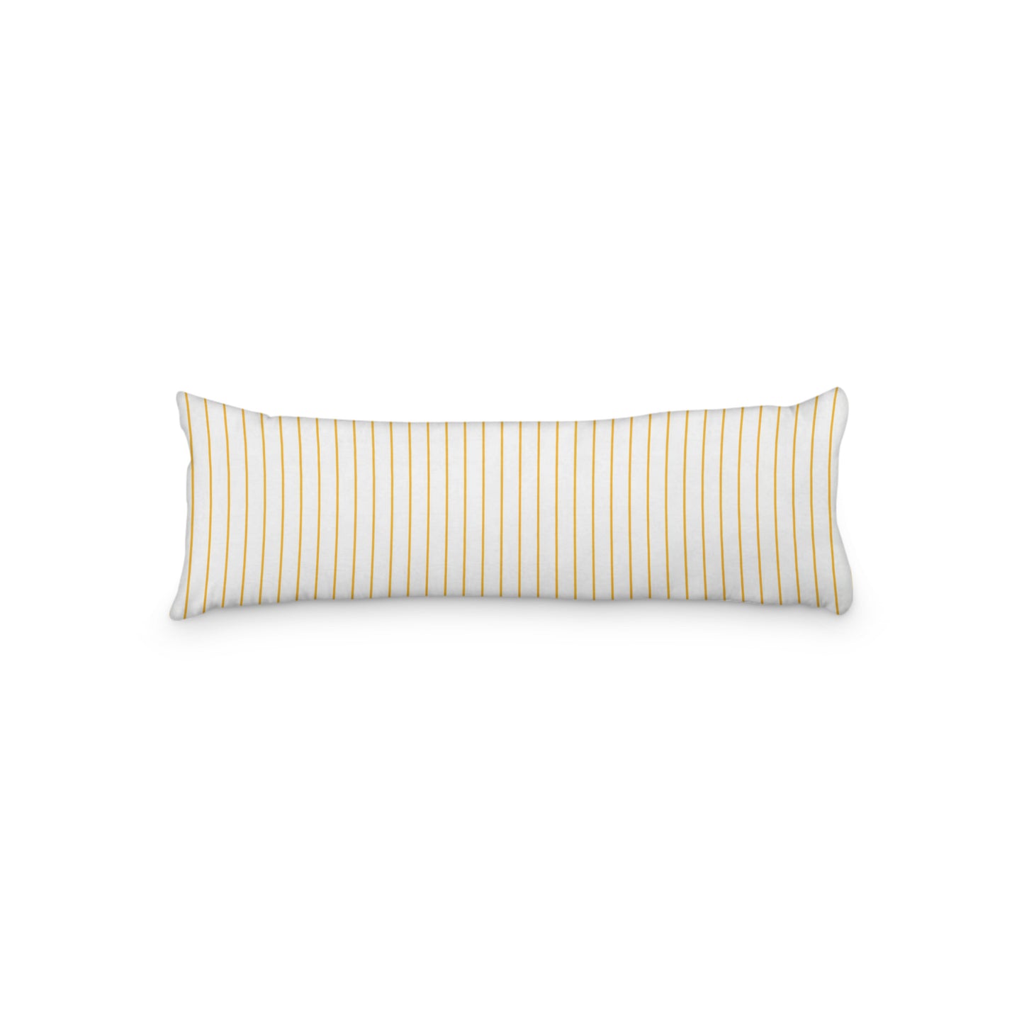 White Microfiber Body Pillow with Fine Yellow-Orange Stripes, MFBP-1390-151, 20 x 54 inches