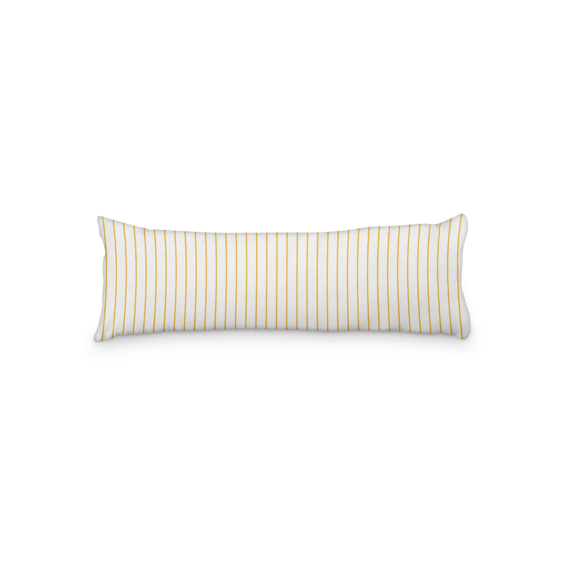 White Microfiber Body Pillow with Fine Yellow-Orange Stripes, MFBP-1390-151, 20 x 54 inches
