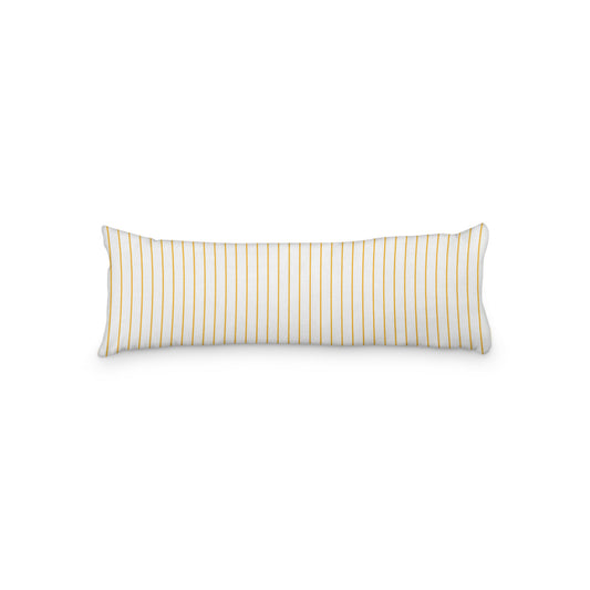 White Microfiber Body Pillow with Fine Yellow-Orange Stripes, MFBP-1390-151, 20 x 54 inches
