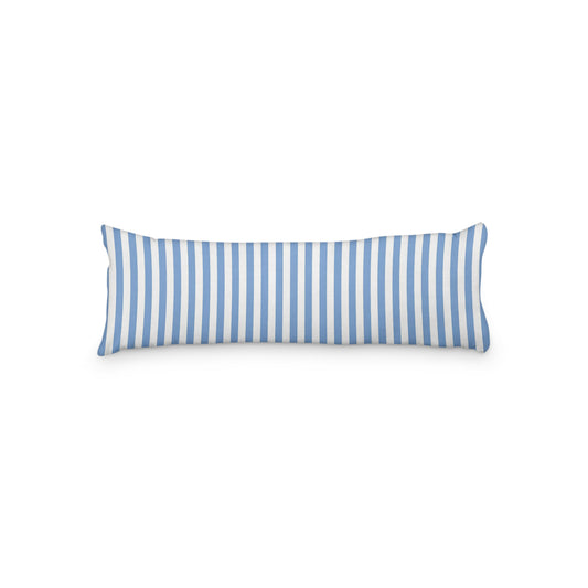 White Microfiber Body Pillow with Blue Bars, MFBP-1400-051, 20 x 54 inches