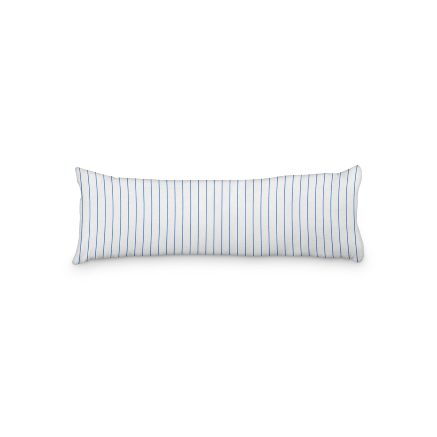 White Microfiber Body Pillow with Fine Blue Stripes, MFBP-1400-151, 20 x 54 inches