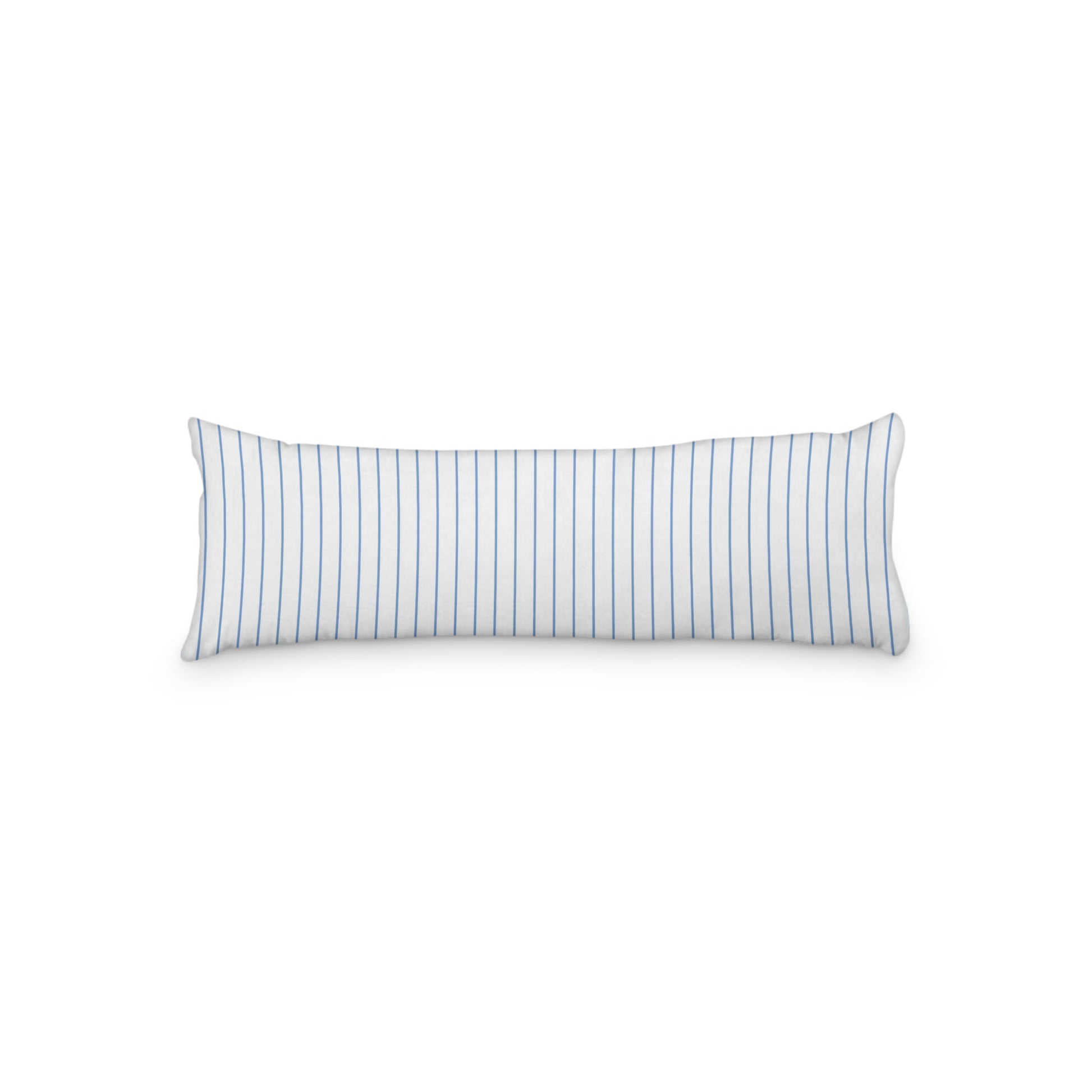 White Microfiber Body Pillow with Fine Blue Stripes, MFBP-1400-151, 20 x 54 inches