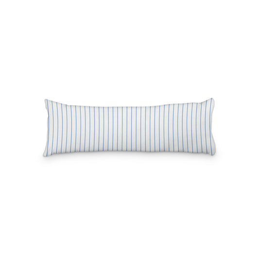 White Microfiber Body Pillow with Fine Blue Stripes, MFBP-1400-151, 20 x 54 inches