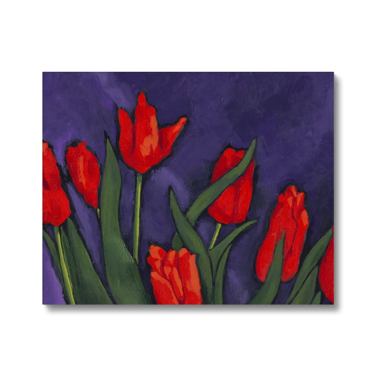 Fine Art Canvas Print - 10x8 12x12 16x16 20x16 20x20 24x24 28x28 32x32 40x28 inches | Red Tulips in Acrylic, CPH-1111-1142-MW