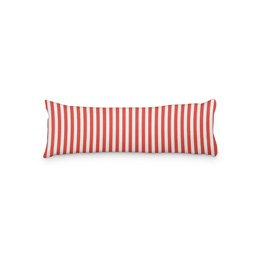 White Microfiber Body Pillow with Red Bars, MFBP-1410-051, 20 x 54 inches