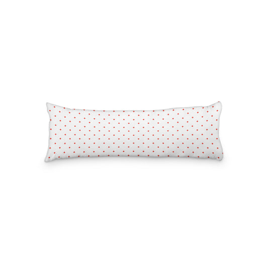 White Microfiber Body Pillow with Red Diamonds, MFBP-1410-101,  20 x 54 inches