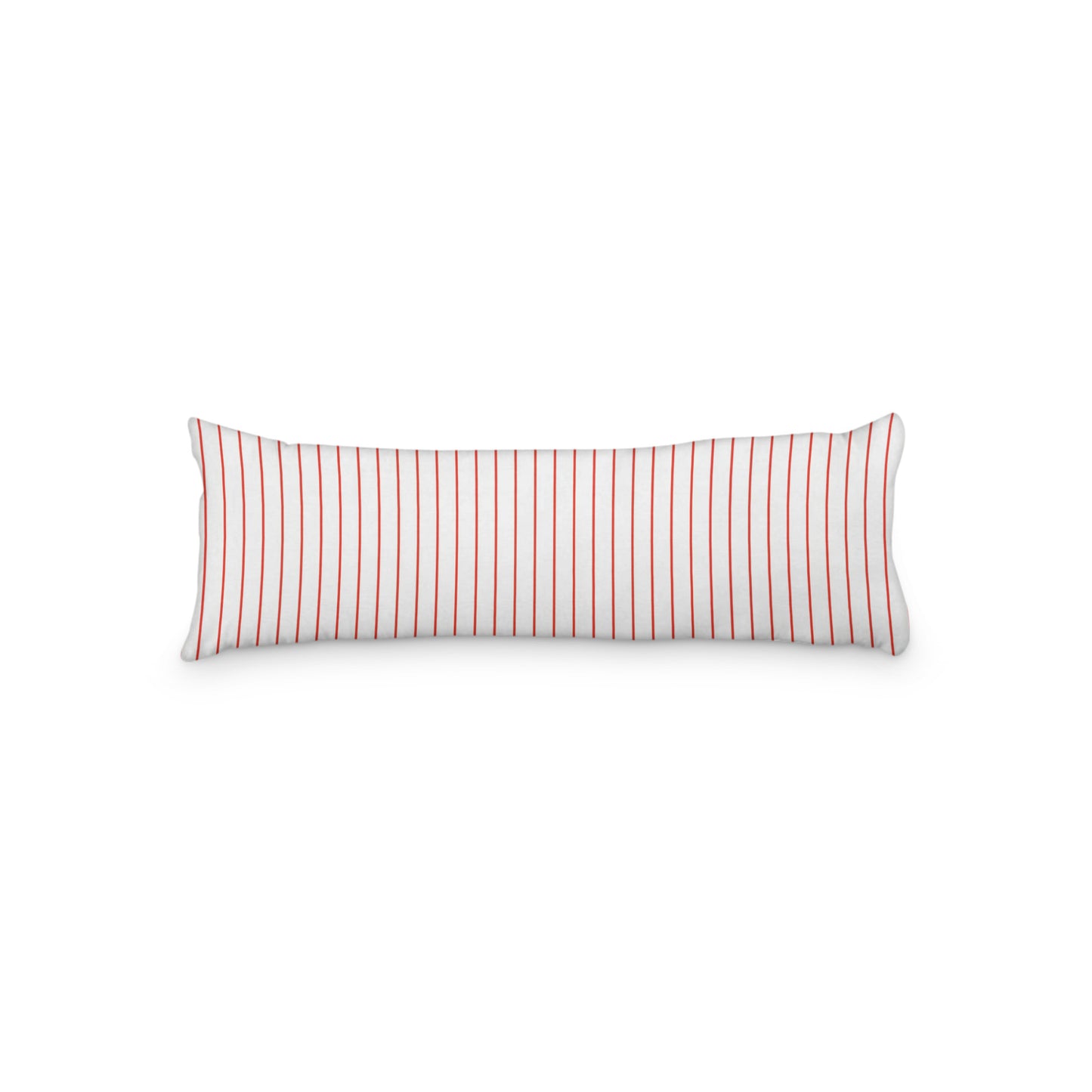 White Microfiber Body Pillow with Fine Red Stripes, MFBP-1410-151, 20 x 54 inches