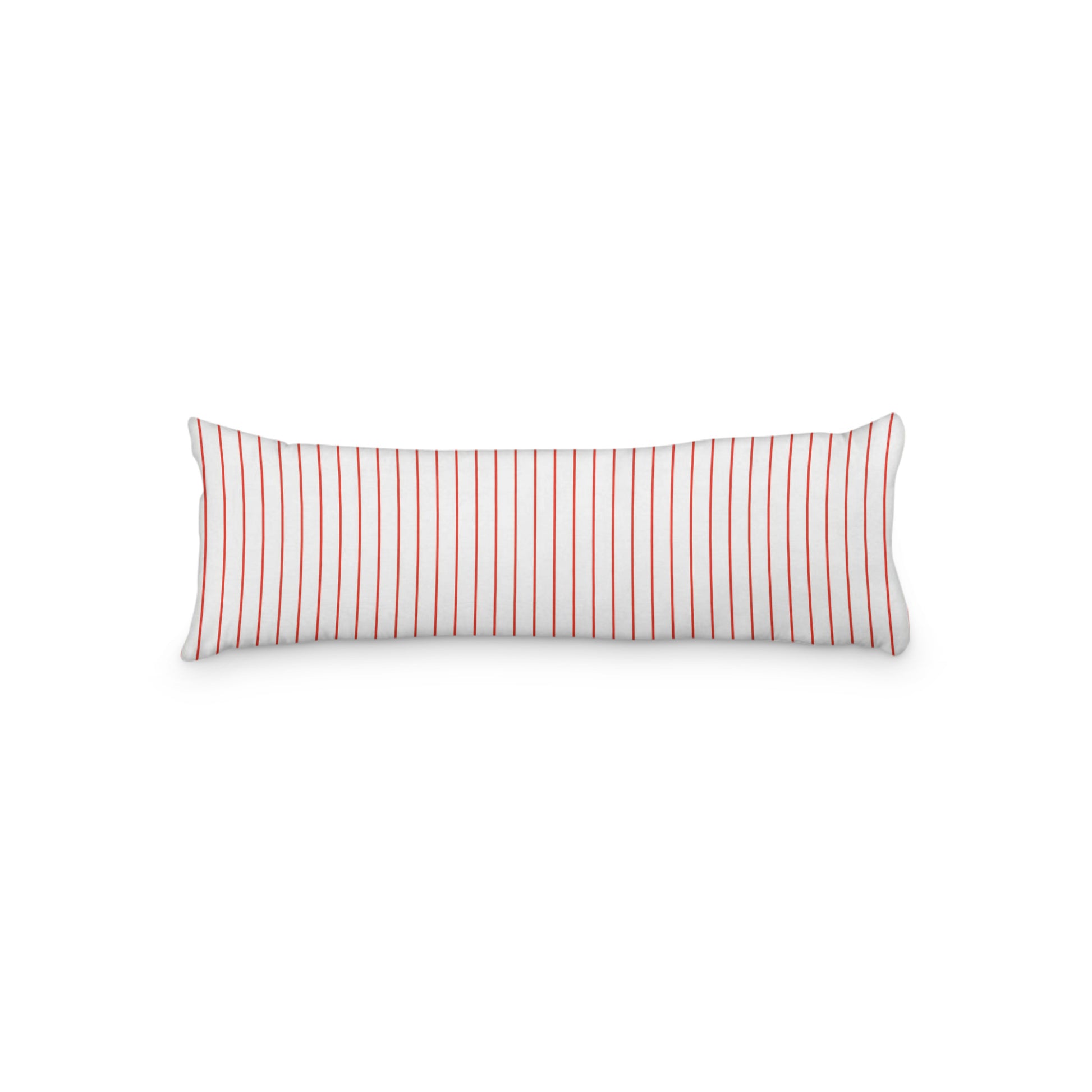 White Microfiber Body Pillow with Fine Red Stripes, MFBP-1410-151, 20 x 54 inches