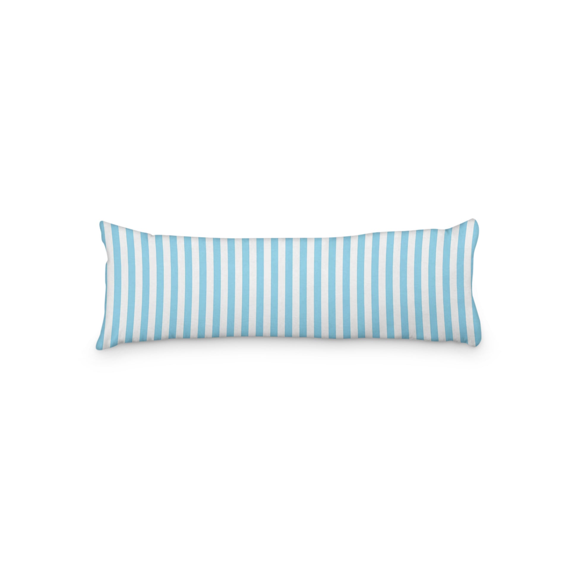 White Microfiber Body Pillow with Blue Bars, MFBP-1430-051, 20 x 54 inches