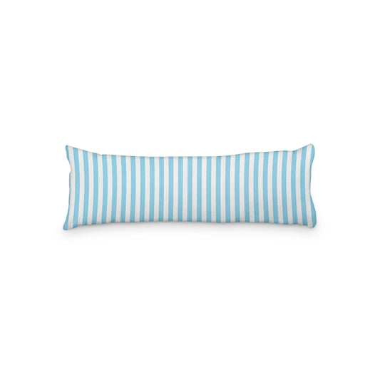 White Microfiber Body Pillow with Blue Bars, MFBP-1430-051, 20 x 54 inches
