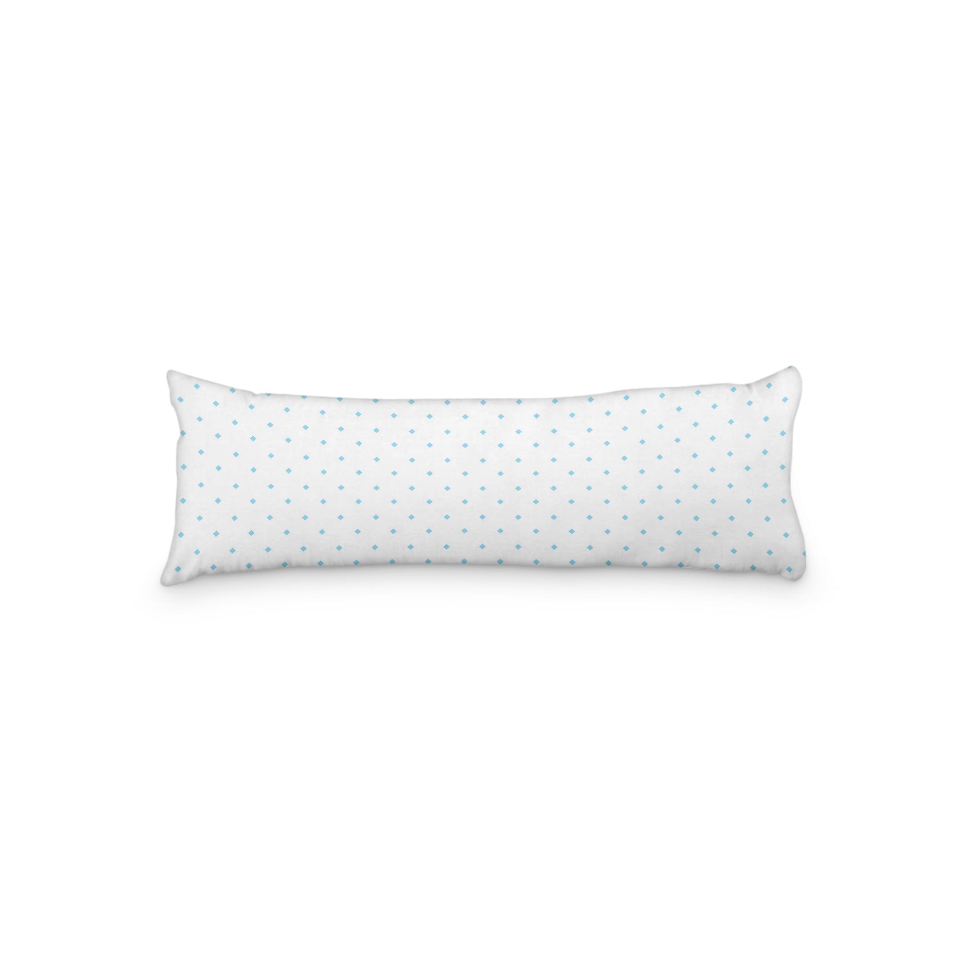 White Microfiber Body Pillow with Blue Diamonds, MFBP-1430-101,  20 x 54 inches