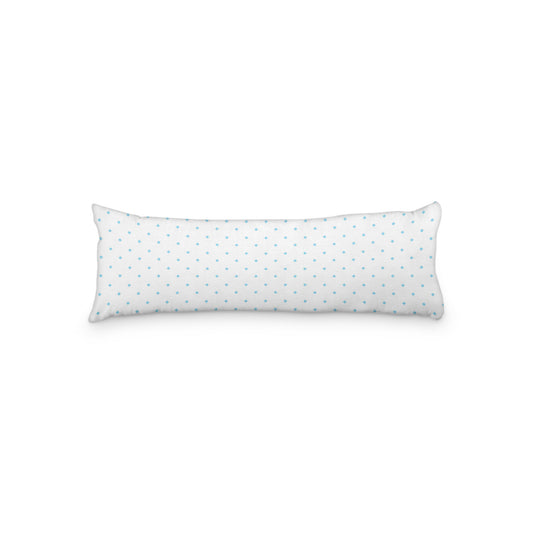 White Microfiber Body Pillow with Blue Diamonds, MFBP-1430-101,  20 x 54 inches