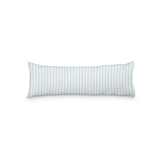 White Microfiber Body Pillow with Fine Blue Stripes, MFBP-1430-151, 20 x 54 inches