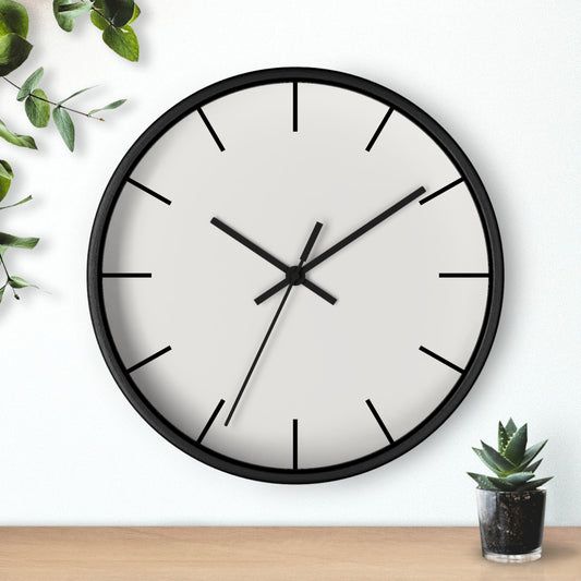 Wall Clock with Light Taupe Face | Black Base | Black Hands