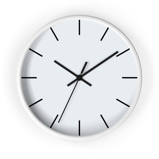 Wall Clock with Light Grey Face | White Base | Black Hands