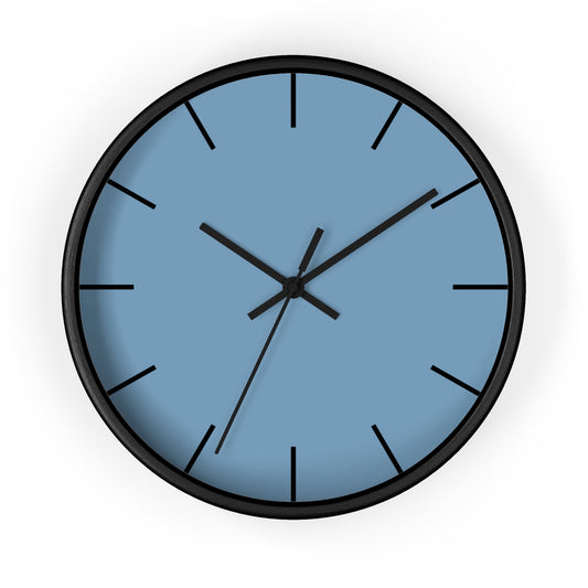Wall Clock with Medium Blue Face | Black Base | Black Hands