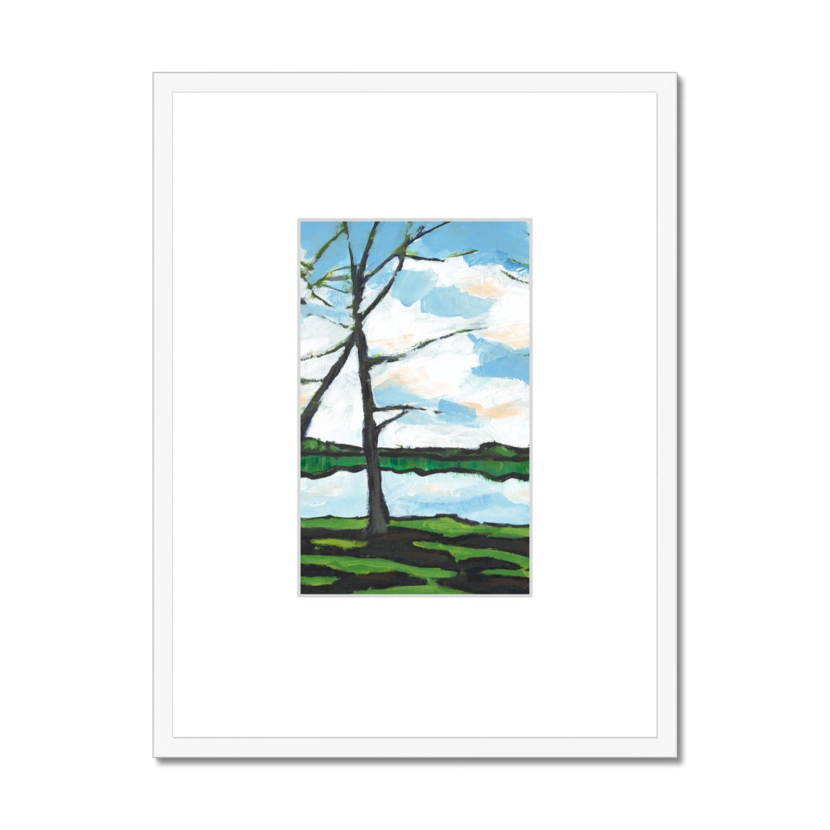 Framed Fine Art Print, Faux Mat - 18x24 inches | Lakeshore in Acrylic FMV-1100-002