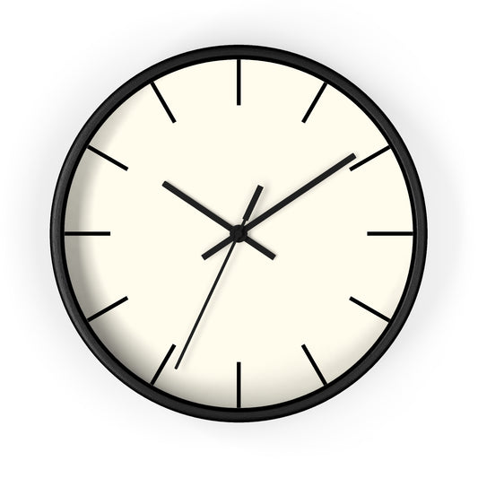 Wall Clock with Cream Face | Black Base | Black Hands
