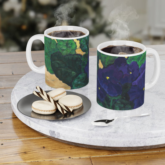 11oz Fine Art Ceramic Mug | African Violets,  CM-1090