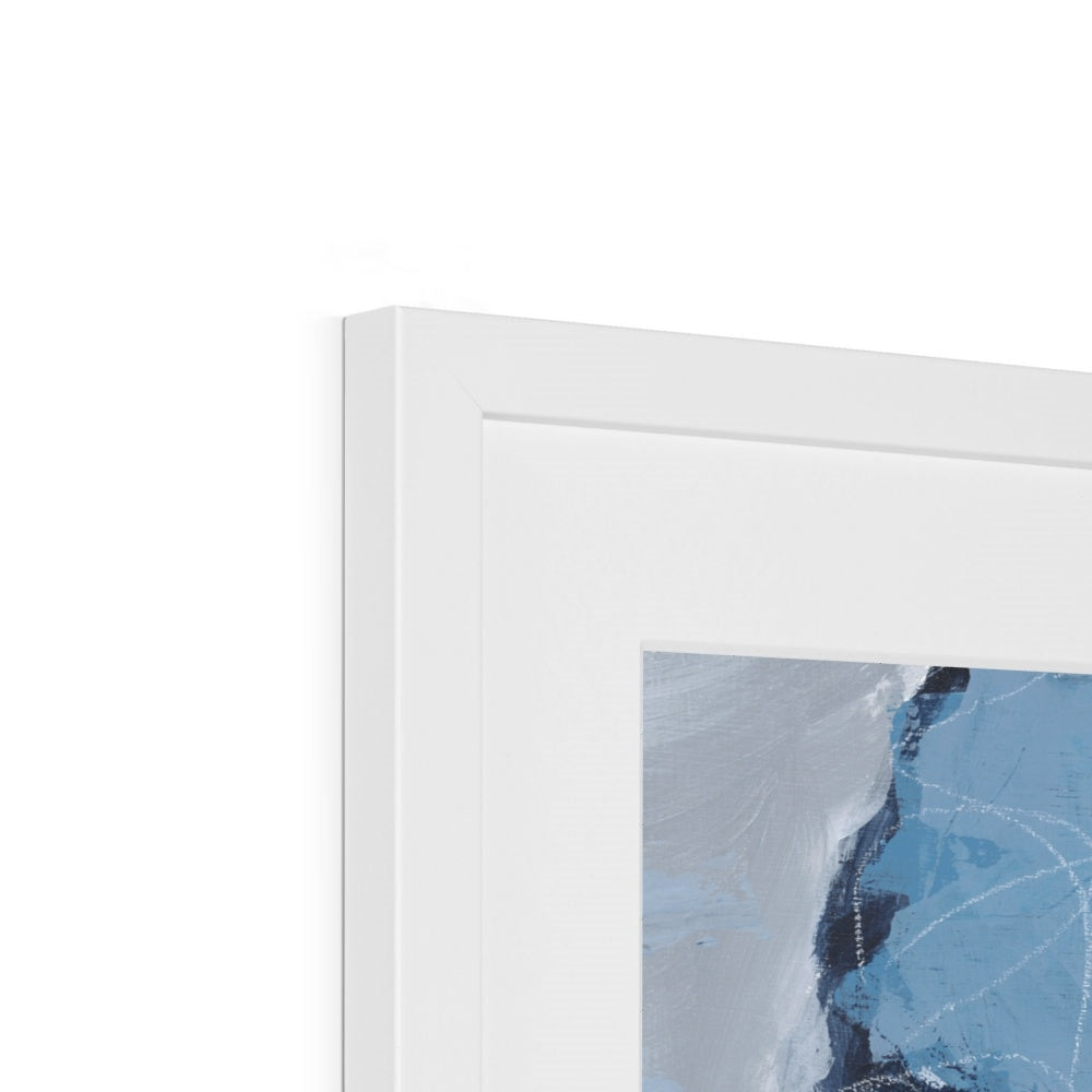 Framed Fine Art Print, White Mat - 8x8 12x12 16x16 20x20 24x24 28x28 inches | Heron Pair in Acrylic, FPS-1020-002
