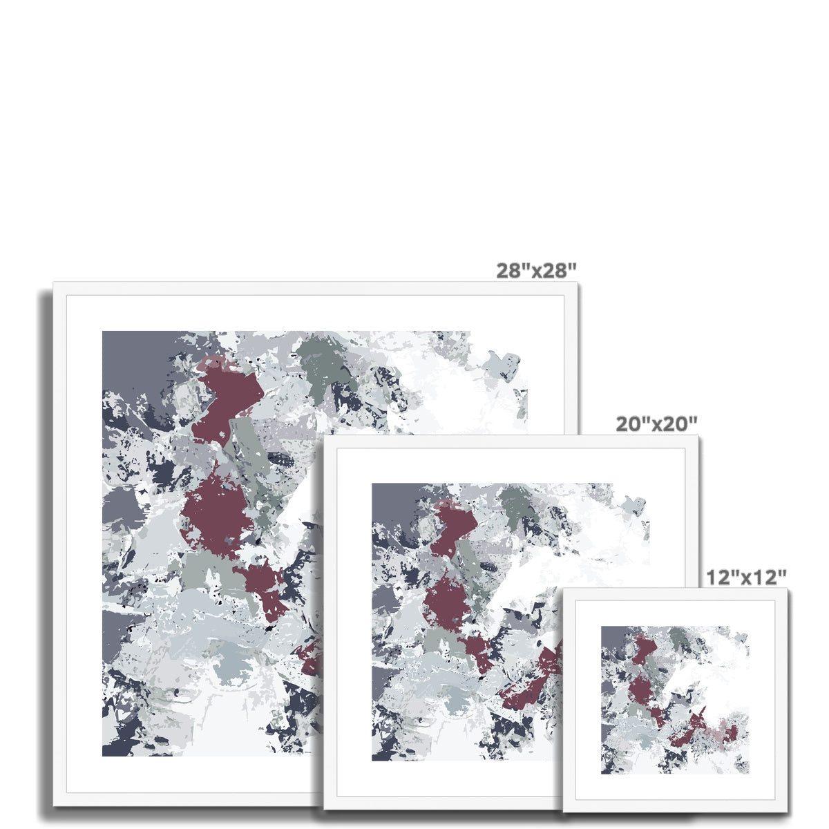 Framed Graphic Art Print, White Mat - 8x8 12x12 16x16 20x20 24x24 28x28 inches | FPS-1210-7695
