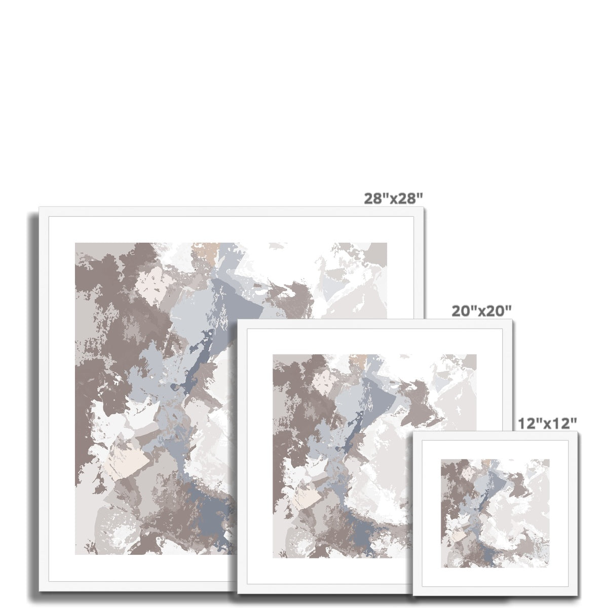 Framed Graphic Art Print, White Mat - 8x8 12x12 16x16 20x20 24x24 28x28 inches | FPS-1220-7691
