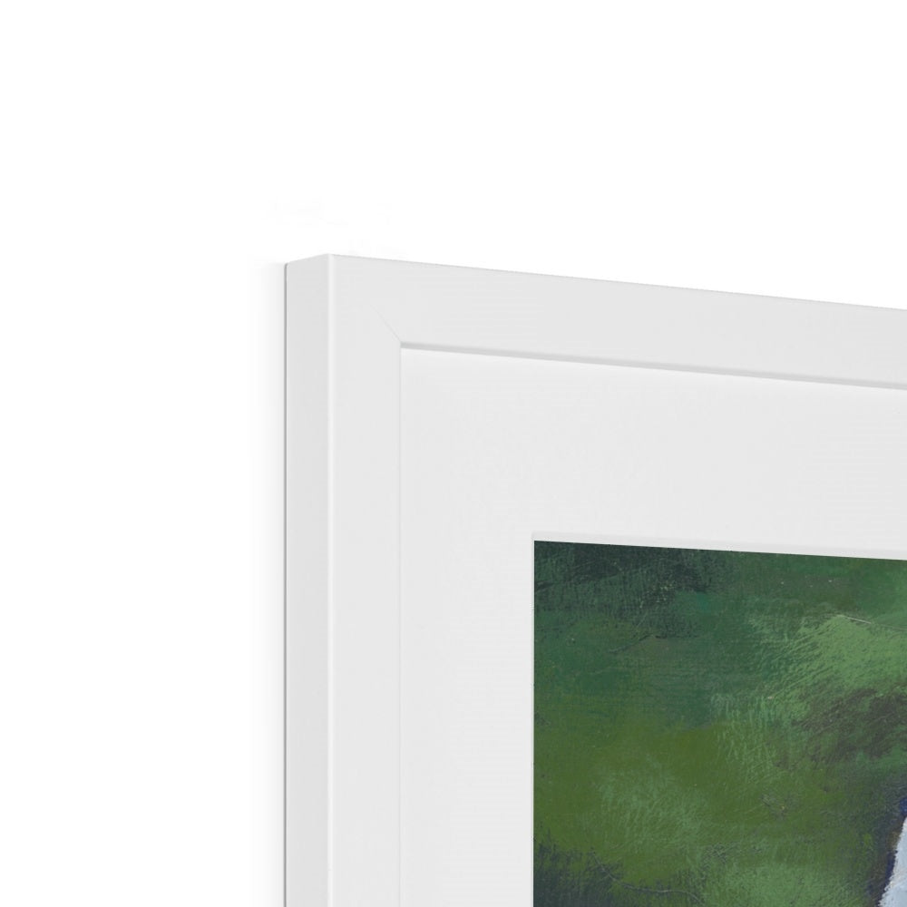 Framed Fine Art Print, White Mat - 10x8 20x16 inches | Mourning Doves in Acrylic, FPH-1000-1125