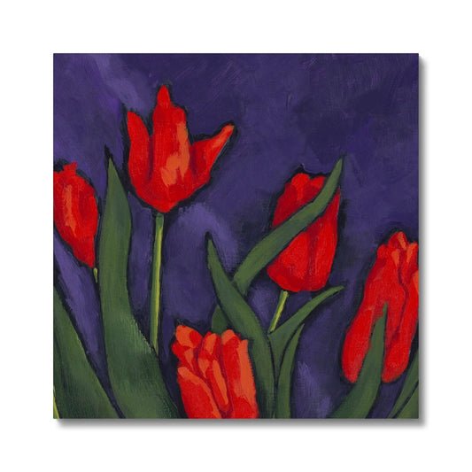 Fine Art Canvas Print - 10x8 12x12 16x16 20x16 20x20 24x24 28x28 32x32 40x28 inches | Red Tulips in Acrylic, CPH-1111-1142-MW
