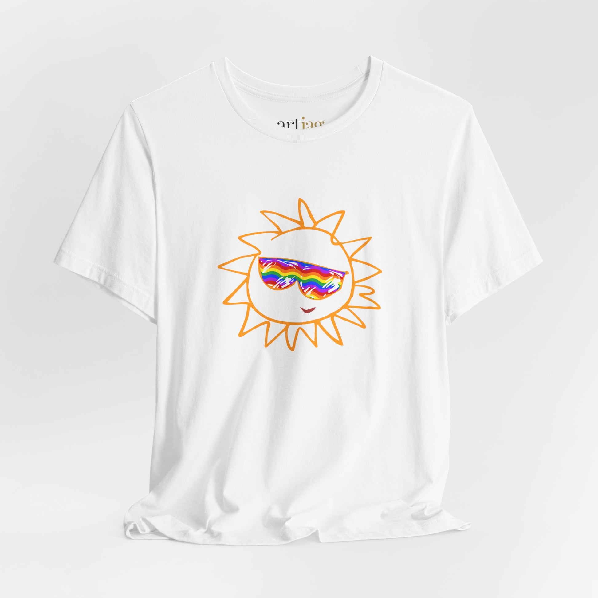 Unisex Rainbow Vibes Sun Graphic Large Graphic T-shirt