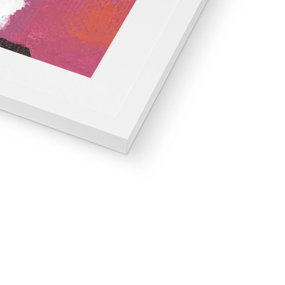 Framed Fine Art Print, White Mat - 8x12 12x18 20x28 24x36 28x40 inches | Pink Tulips in Acrylic, FPV-1080