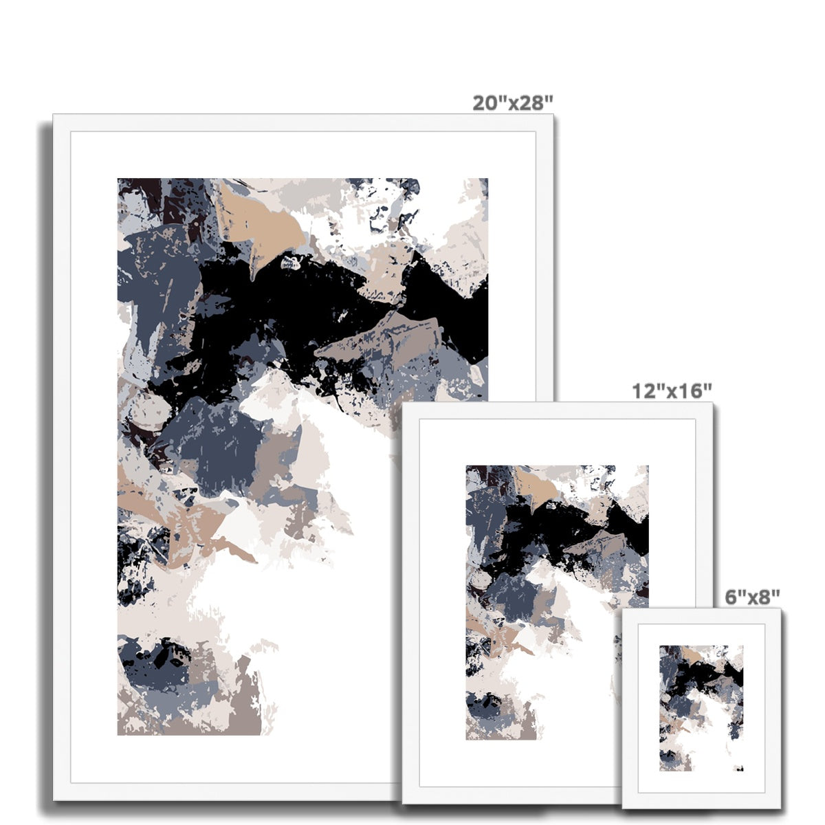 Framed Graphic Art Print, White Mat - 6x8, 8x12, 11x14, 12x16, 16x20, 18x24, 20x28 inches | FPV-1220-7692