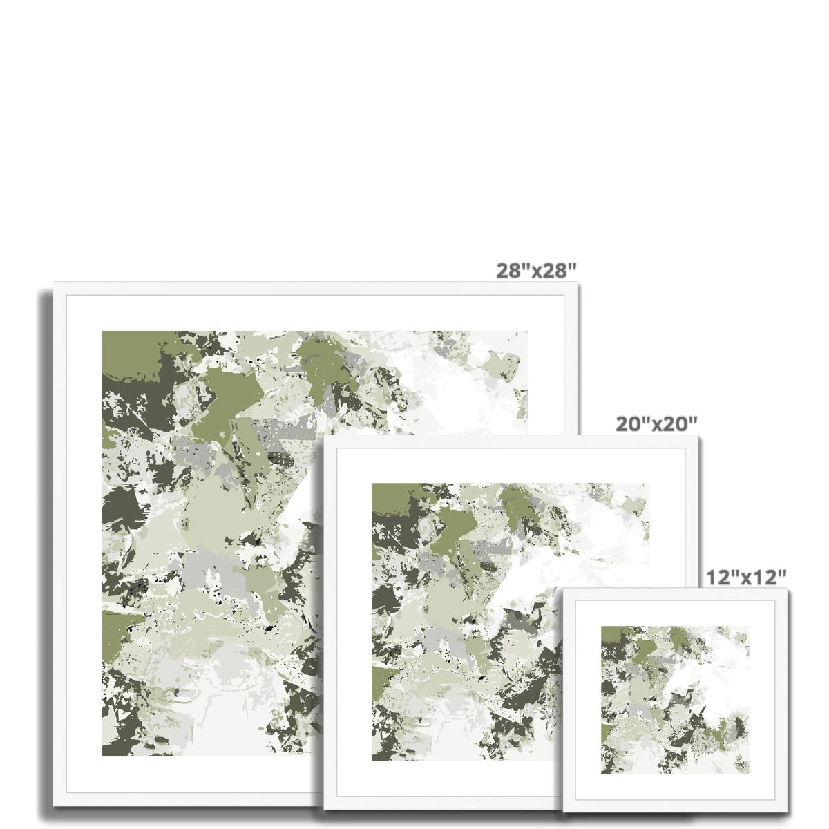Framed Graphic Art Print, White Mat - 8x8 12x12 16x16 20x20 24x24 28x28 inches | FPS-1240-7695