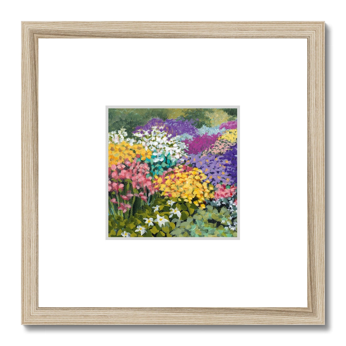 Framed Fine Art Print, Faux Mat - 12x12 inches | Floral Garden, FMS-1000-1147