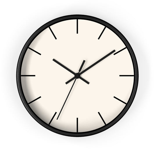 Wall Clock with Beige Face | Black Base | Black Hands