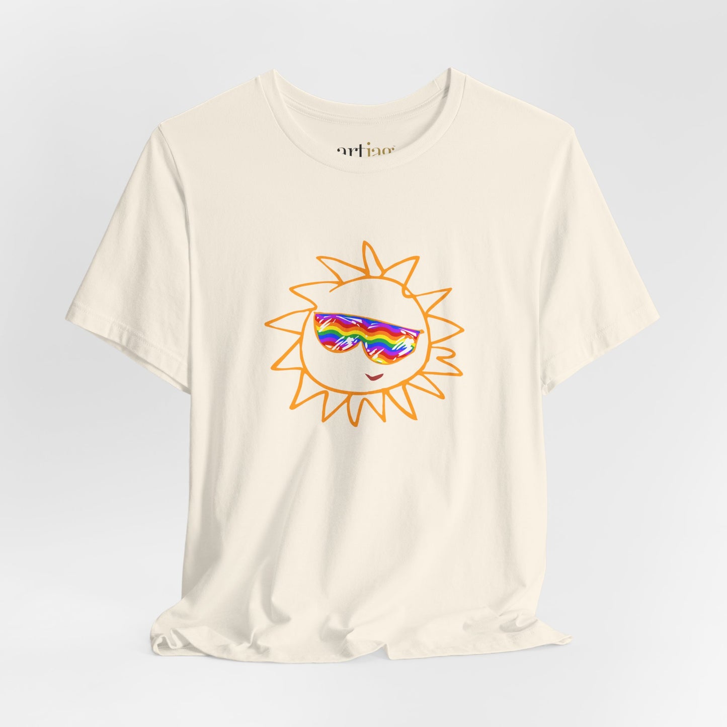 Unisex Rainbow Vibes Sun Graphic Large Graphic T-shirt