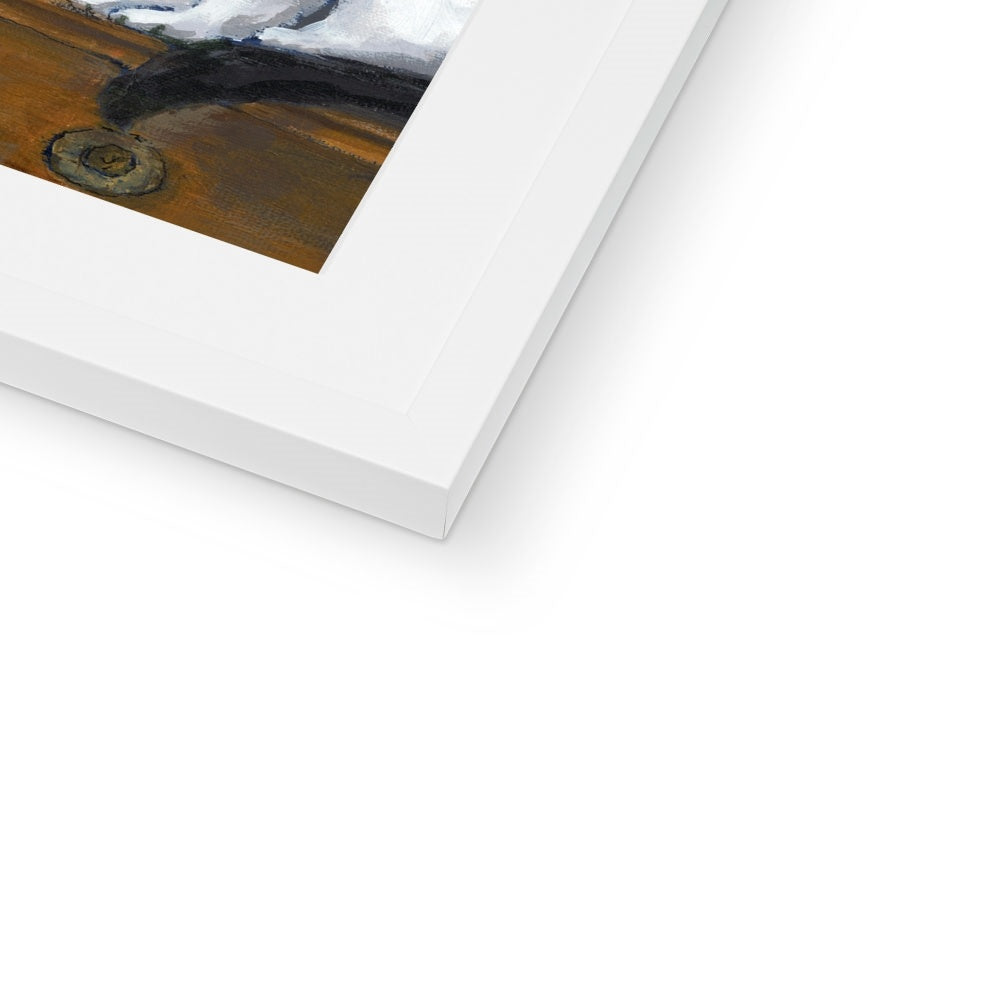 Framed & Mounted Fine Art Print, White Mat - 11x14 inches | Black Cat White Cat in Acrylic, FPV-1000-1122