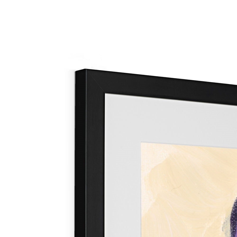 Framed Fine Art Print, White Mat - 6x8 8x12 12x16 inches | Purple & Yellow Tulips in Acrylic, FPV-1060