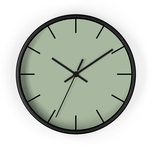Wall Clock with Green Face | Black Base | Black Hands